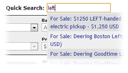 Classifieds Quick Search